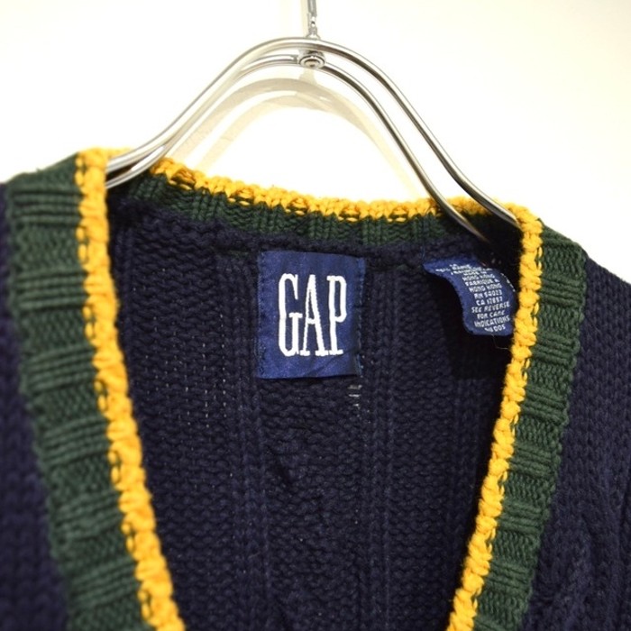 " GAP " cotton x ramie tilden knit vest | Vintage.City 古着屋、古着コーデ情報を発信