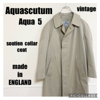 英国製 ビンテージ アクアスキュータム ステンカラーコート Aqua5 