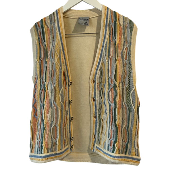 Purely Australian clothing co 3Dニットベスト | Vintage.City 古着屋、古着コーデ情報を発信