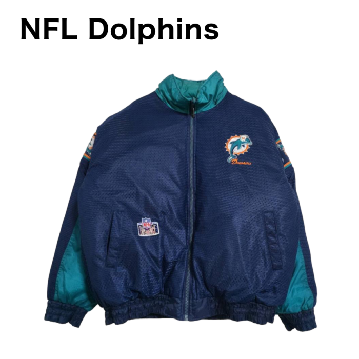 869】NFL Dolphins(ドルフィンズ)リバーシブルスタジャン 2XL