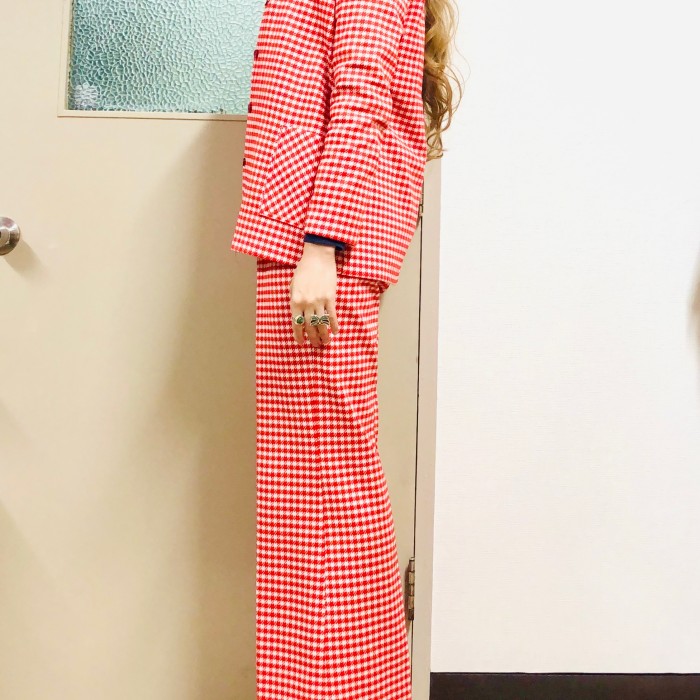 70s Red gingham 2pc | Vintage.City 古着屋、古着コーデ情報を発信