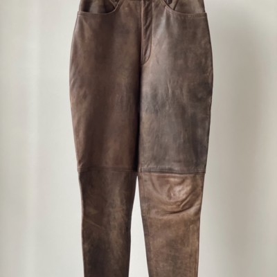 1980s "Issey Miyake" leather pants | Vintage.City 古着屋、古着コーデ情報を発信