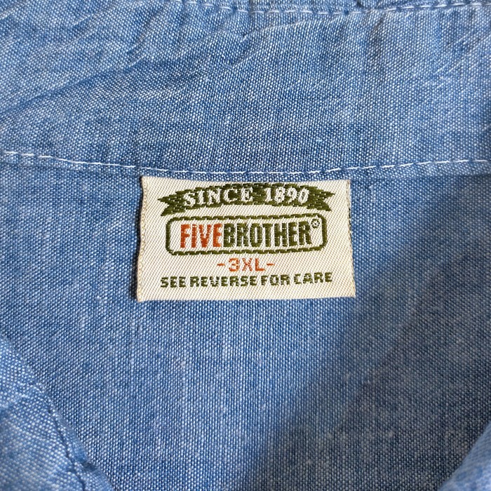 FIVE BROTHER / Big size chambray shirt | Vintage.City 빈티지숍, 빈티지 코디 정보