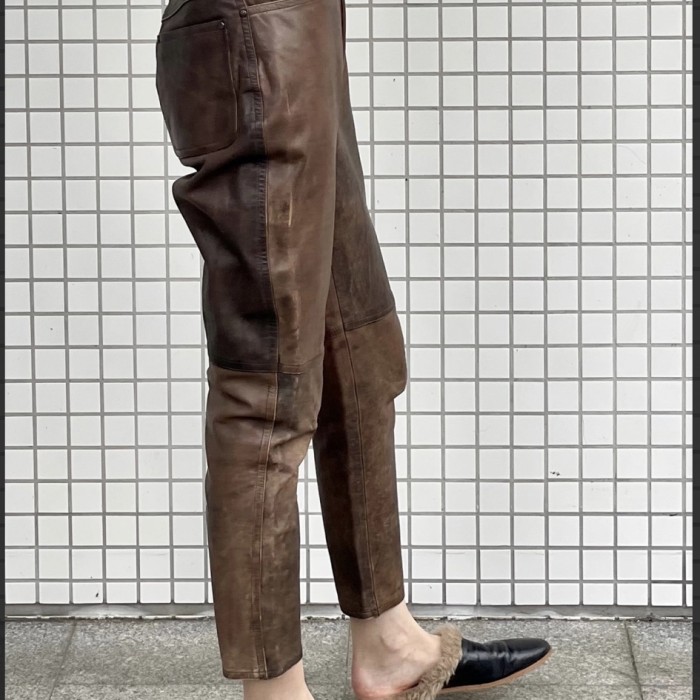 1980s "Issey Miyake" leather pants | Vintage.City 古着屋、古着コーデ情報を発信