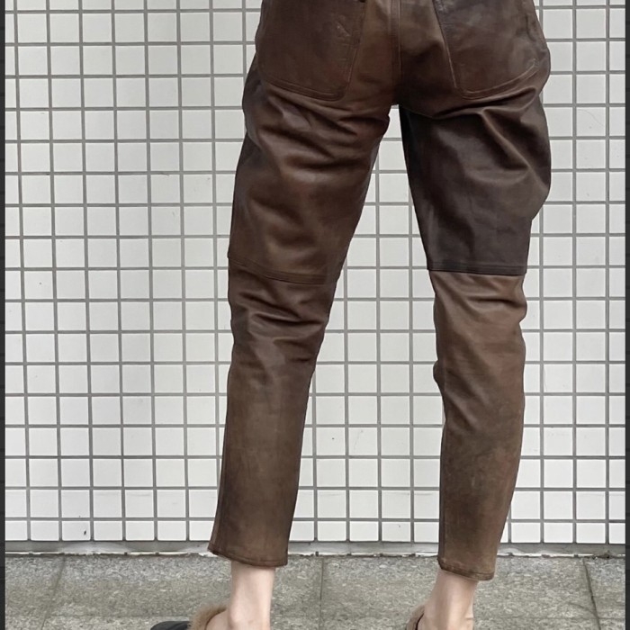 1980s "Issey Miyake" leather pants | Vintage.City 빈티지숍, 빈티지 코디 정보