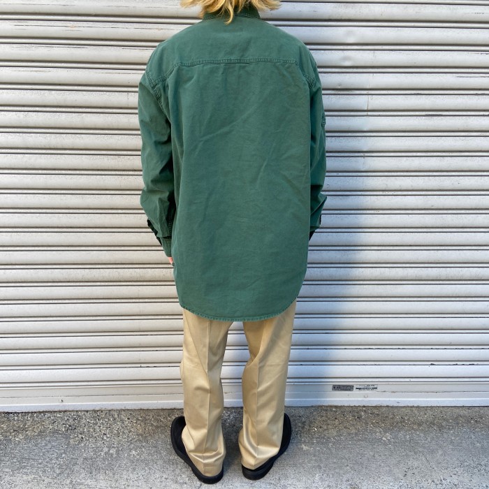 『送料無料』90s woolrich ウールリッチ ワークシャツ XL 緑 ハン | Vintage.City 古着屋、古着コーデ情報を発信