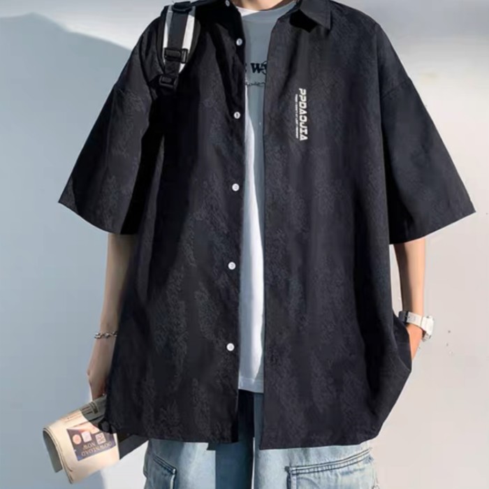 メンズ ショートスリーブ クレリックワークシャツ ビッグシルエット | Vintage.City 古着屋、古着コーデ情報を発信