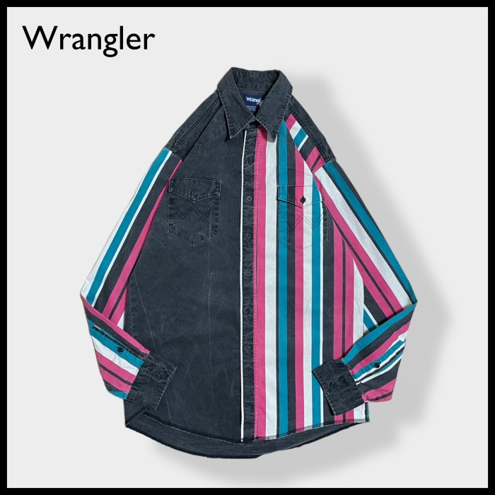 【Wrangler】デニムシャツ ストライプ クレイジーパターン XL US古着 | Vintage.City 빈티지숍, 빈티지 코디 정보