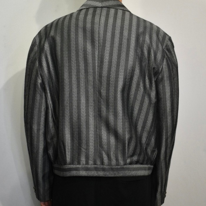 EURO Vintage Striped Short Tailored Jacket | Vintage.City 빈티지숍, 빈티지 코디 정보