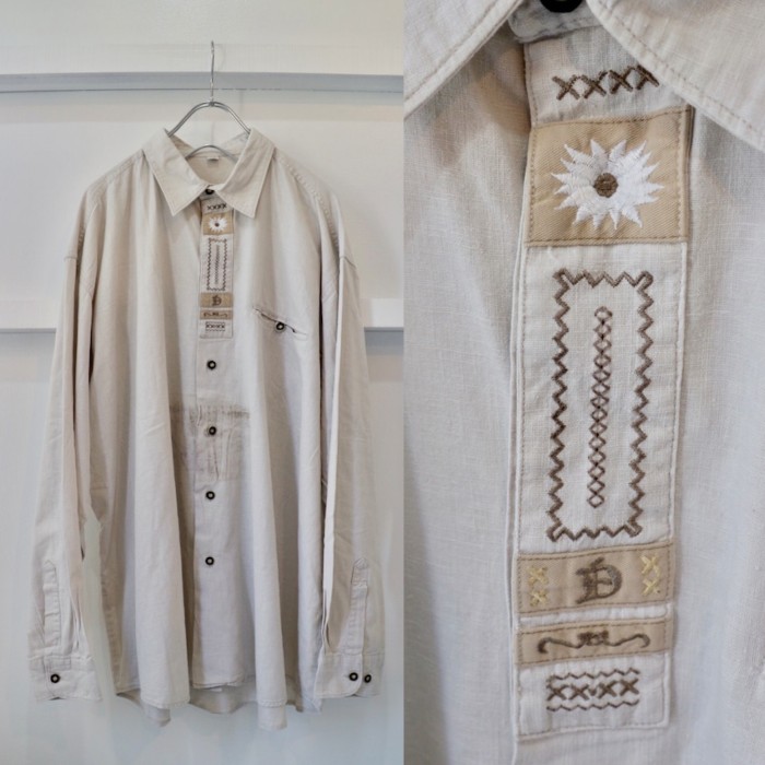 【embroidery XXL big tirolean shirt】 | Vintage.City 빈티지숍, 빈티지 코디 정보