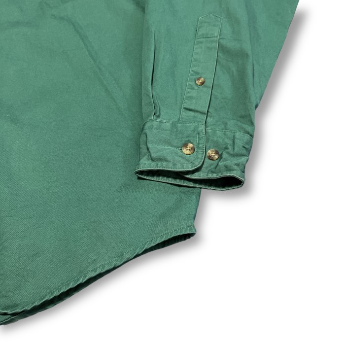 Eddie Bauer 80s〜90s cotton shirt エディーバウアー コットン 長袖シャツ グリーン | Vintage.City 古着屋、古着コーデ情報を発信