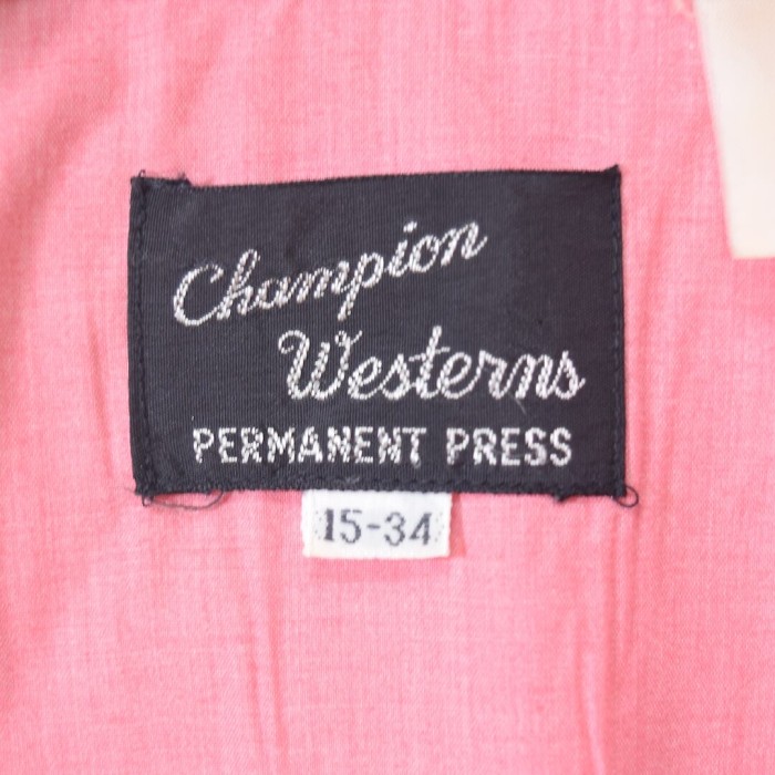 70s チャンピオンウエスタンズ 刺繍 ウエスタンシャツ ヴィンテージ オールド ピンク CHAMPION WESTERNS メンズM相当 古着 @CA1015 | Vintage.City ヴィンテージ 古着