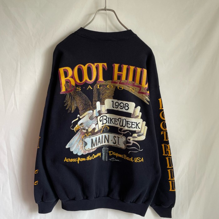 90s BOOT HILL SALOON スウェット 袖プリント バイク | Vintage.City ヴィンテージ 古着