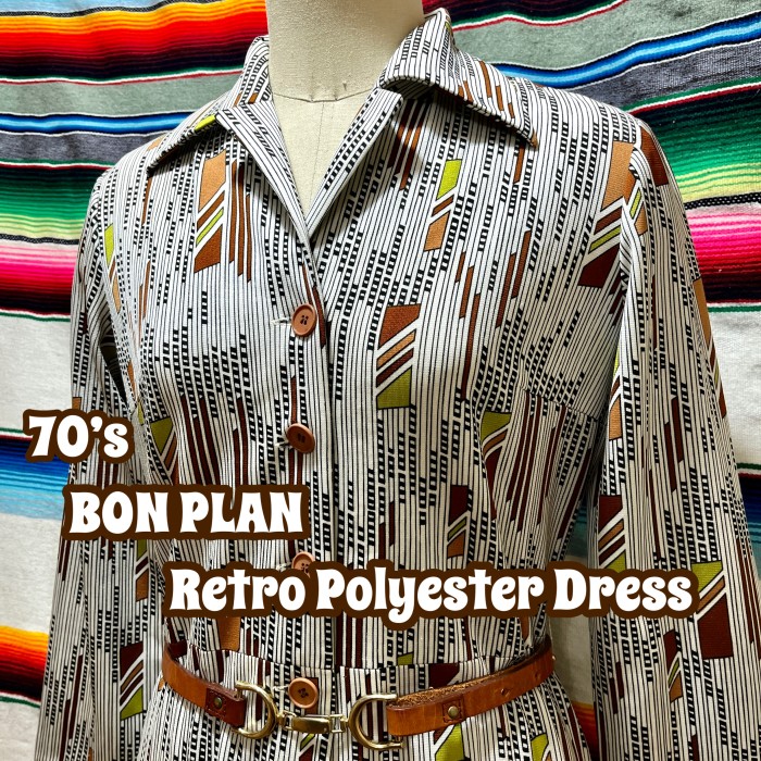 70’s BON PLAN ポリエステル ワンピース | Vintage.City 빈티지숍, 빈티지 코디 정보