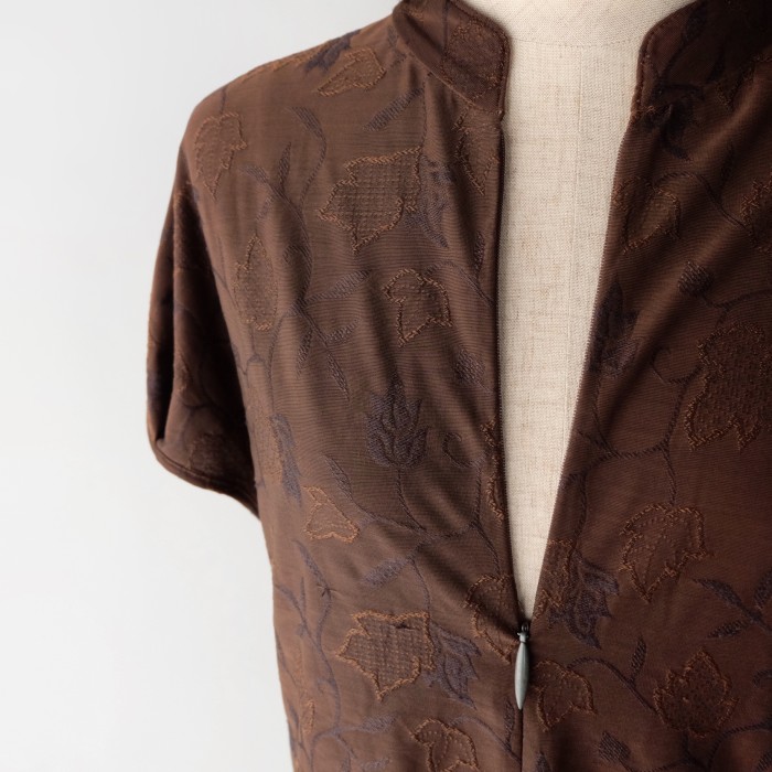 Embroidery half zip tops | Vintage.City 古着屋、古着コーデ情報を発信