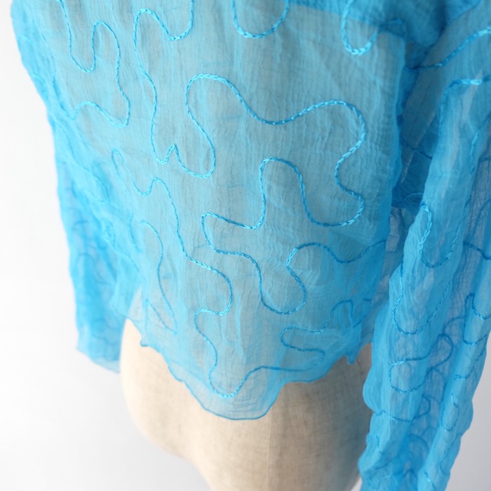 Wave embroidery sheer blouse | Vintage.City 빈티지숍, 빈티지 코디 정보