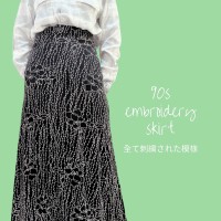 90s embroidery skirt | Vintage.City 빈티지숍, 빈티지 코디 정보