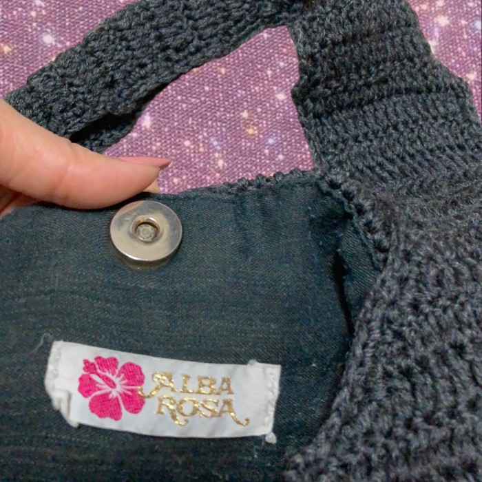 J-Y2K archive   ” ALBA ROSA ”  Hibiscus Flower Motif Crochet Shoulder Knit Bag | Vintage.City 古着屋、古着コーデ情報を発信