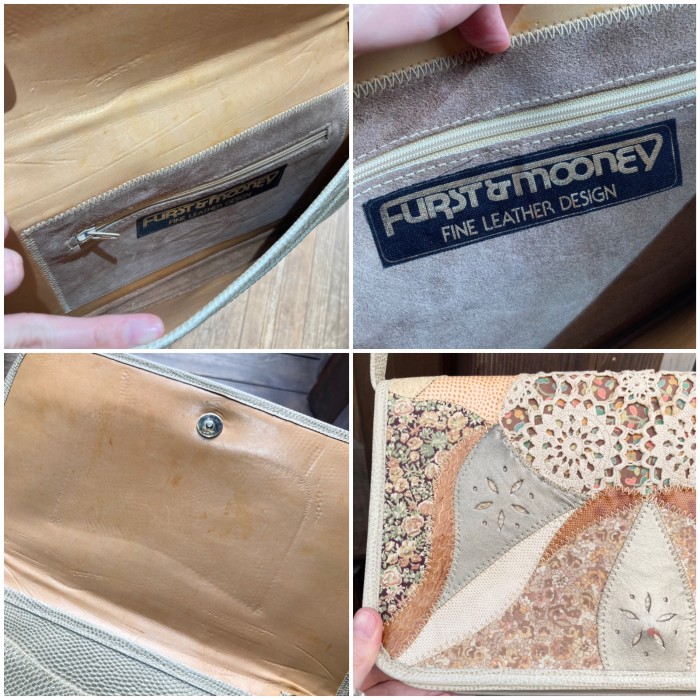 Ivory leather patchwork design shoulder bag | Vintage.City Vintage Shops, Vintage Fashion Trends