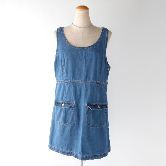 Denim jumper skirt vest | Vintage.City 빈티지숍, 빈티지 코디 정보