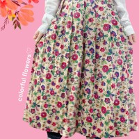 colorful flowers  skirt | Vintage.City 古着屋、古着コーデ情報を発信