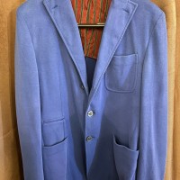 MADE IN ITALY製 JOHN SHEEP ニットスウェットテーラードジャケット ブルー Mサイズ | Vintage.City ヴィンテージ 古着