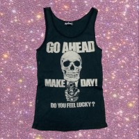 Y2K Old "hysteric by HYSTERIC GLAMOUR"  GO AHEAD MAKE MY DAY！Skull Graphic tanktop | Vintage.City ヴィンテージ 古着