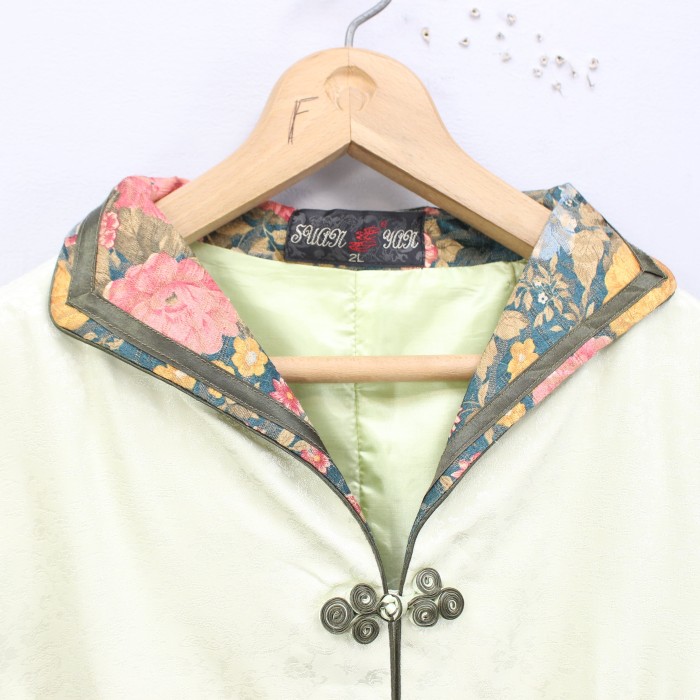 *SPECIAL ITEM* USA VINTAGE FLOWER PATTERNED EMBROIDERY JACQUARD DESIGN CHINA JACKET/アメリカ古着花柄ジャガード刺繍デザインチャイナジャケット | Vintage.City 빈티지숍, 빈티지 코디 정보