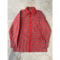 #256 PAVONE choya メンズLシャツ　赤水色ボーダー　古着 | Vintage.City 古着屋、古着コーデ情報を発信