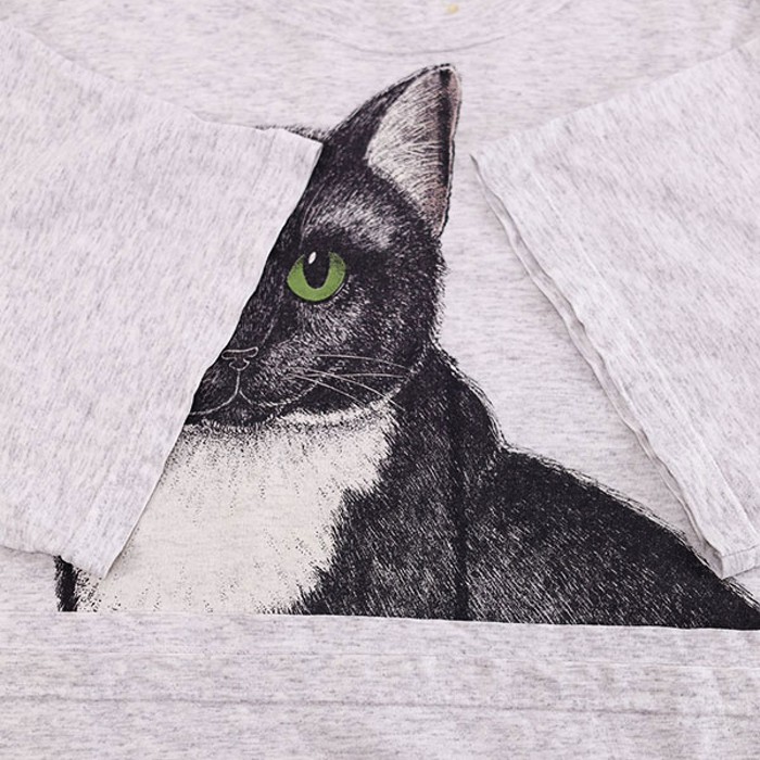 90s USA Cats Graphic Long Design T-shirt Size Free | Vintage.City 빈티지숍, 빈티지 코디 정보