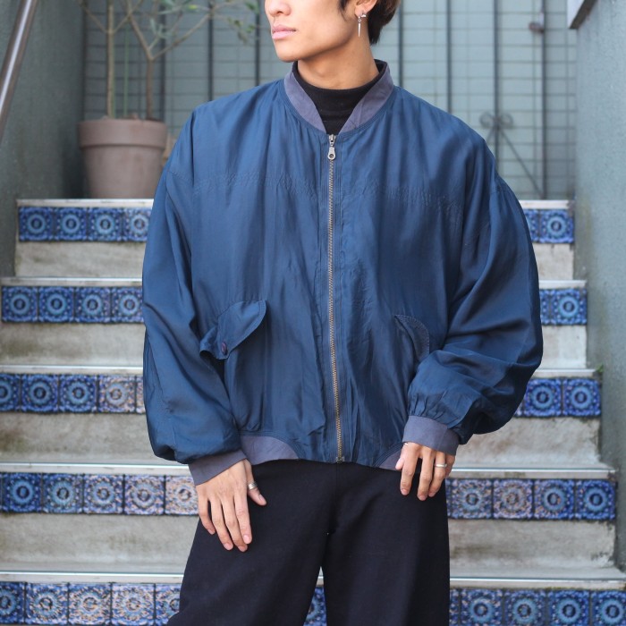 USA VINTAGE SILK100% COLOR ZIP BLOUSON/アメリカ古着シルク100%カラージップブルゾン | Vintage.City 古着屋、古着コーデ情報を発信