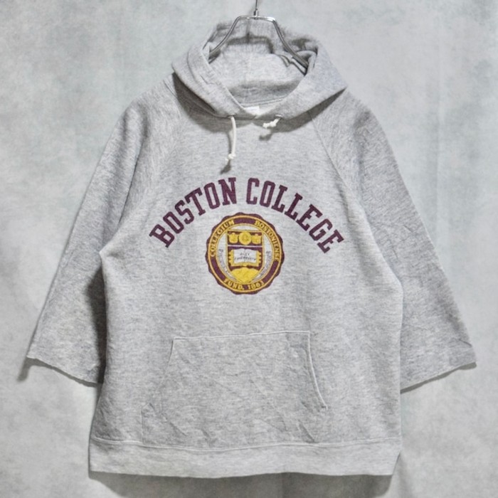 80s " champion " printed sweat 3/4 sleeves pull over parka | Vintage.City 古着屋、古着コーデ情報を発信