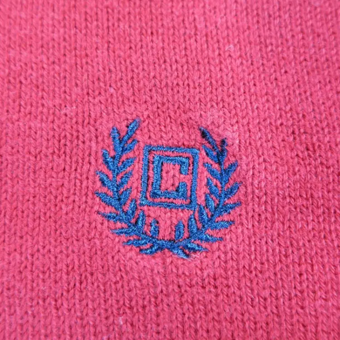 チャップス チルデンニット レッド XL Vネック 刺繍ロゴ マカオ製 赤 長袖 | Vintage.City ヴィンテージ 古着