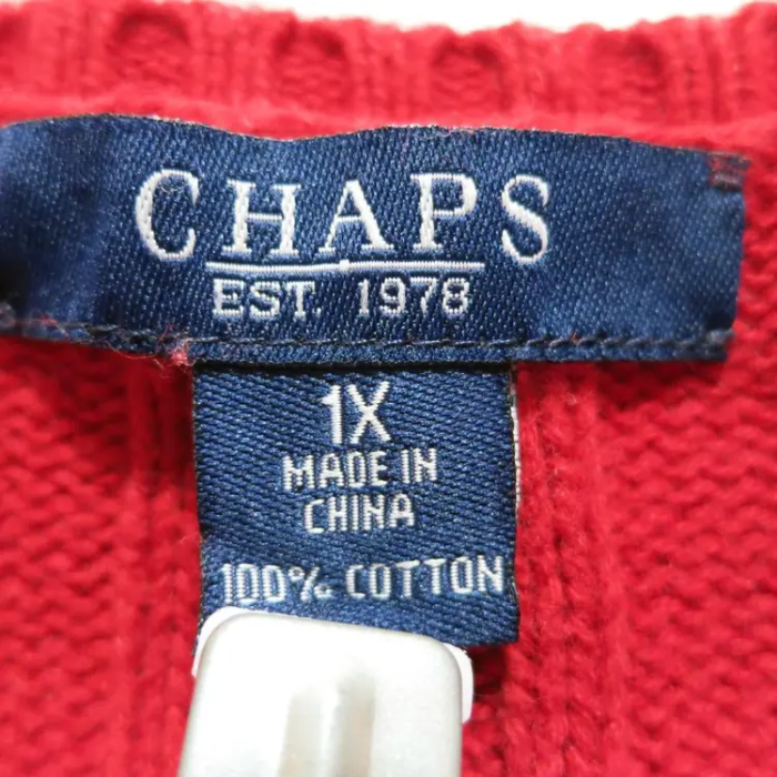 チャップス ニット レッド サイズ1X 刺繍ロゴ 金ボタン ゴールド 赤 長袖 | Vintage.City ヴィンテージ 古着