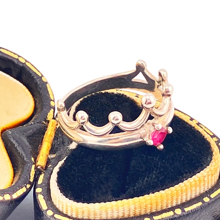 Vintage Ruby × Crown Silver Ring | Vintage.City 古着屋、古着コーデ情報を発信