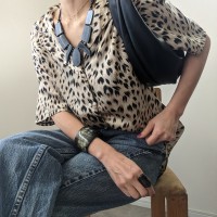 USA vintage leopard satin blouse | Vintage.City ヴィンテージ 古着