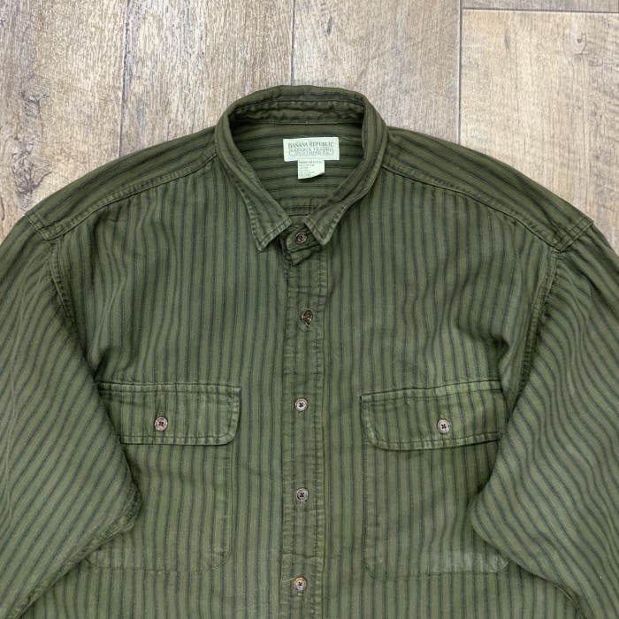 90'S BANANA REPUBLIC 旧タグ フラップ付きポケット ワークシャツ USA製 | Vintage.City 빈티지숍, 빈티지 코디 정보