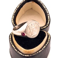 Vintage Ruby × Queen Elizabeth Coin Silver Ring | Vintage.City ヴィンテージ 古着