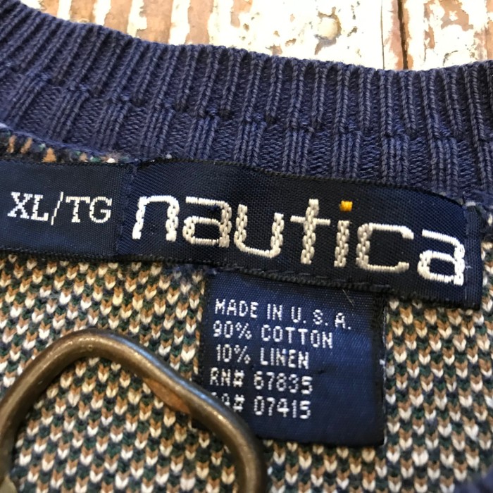 "nautica" 総柄コットンニット | Vintage.City 古着屋、古着コーデ情報を発信