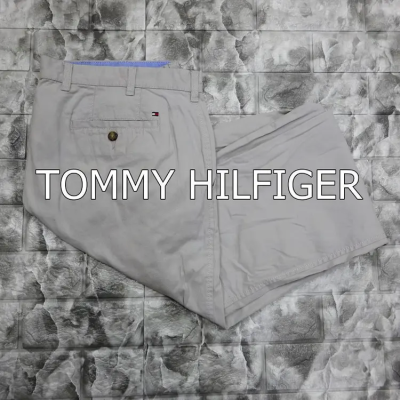 トミーヒルフィガー カジュアルパンツ 40/32 グレーベージュ スリムフィット | Vintage.City ヴィンテージ 古着