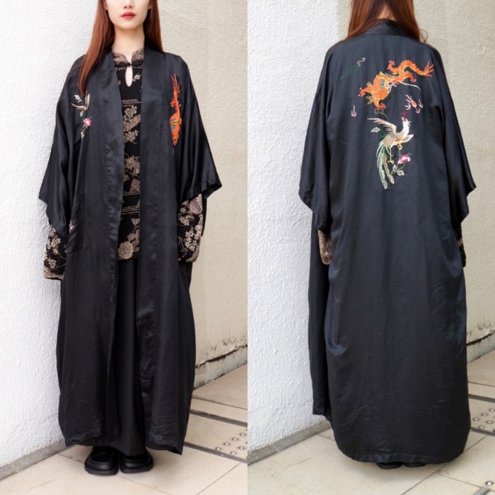 【"vintage" hand embroidery silk china gown】 | Vintage.City 古着屋、古着コーデ情報を発信