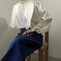 USA vintage satin pleats shawl blouse | Vintage.City ヴィンテージ 古着