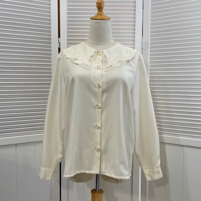rose motif sheer collar blouse -2- | Vintage.City 古着屋、古着コーデ情報を発信
