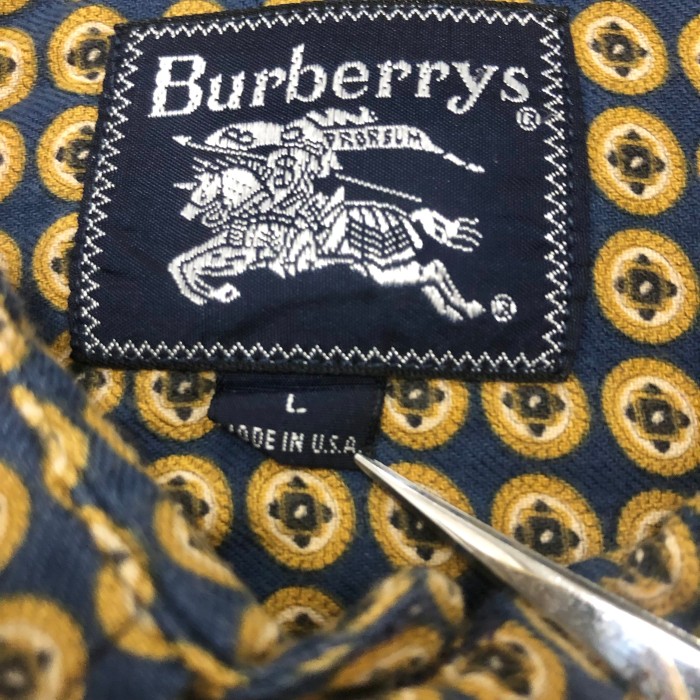 80～90s Burberrys/Multi print L/S Shirt/USA製/L/総柄/長袖シャツ/ネイビー/バーバリーズ | Vintage.City 古着屋、古着コーデ情報を発信