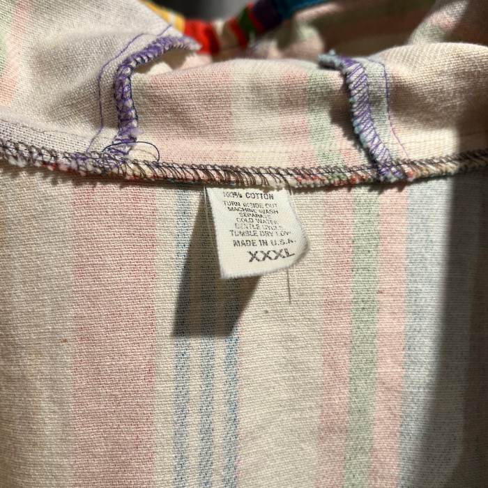 mulch stripe cotton hooded coat | Vintage.City 古着屋、古着コーデ情報を発信