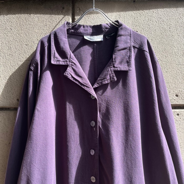 "DressBarn" cotton×rayon opencollar shirt jacket | Vintage.City 古着屋、古着コーデ情報を発信