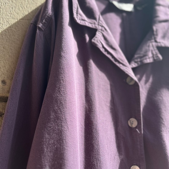 "DressBarn" cotton×rayon opencollar shirt jacket | Vintage.City 古着屋、古着コーデ情報を発信