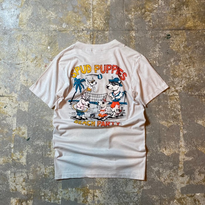 80s- ヴィンテージtシャツ USA製 M ライトグレー バド犬 | Vintage.City 古着屋、古着コーデ情報を発信