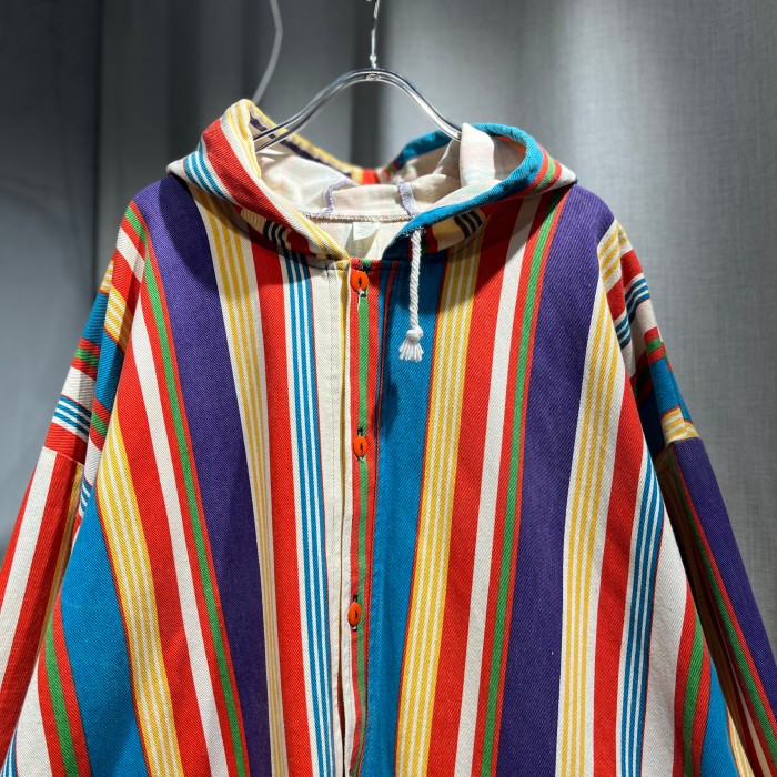 mulch stripe cotton hooded coat | Vintage.City 古着屋、古着コーデ情報を発信