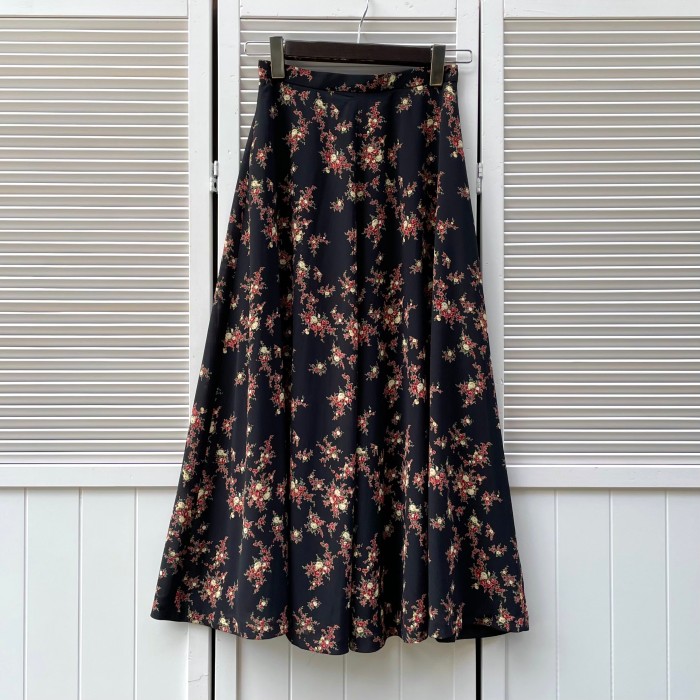 KETTY rose print flared skirt | Vintage.City 빈티지숍, 빈티지 코디 정보